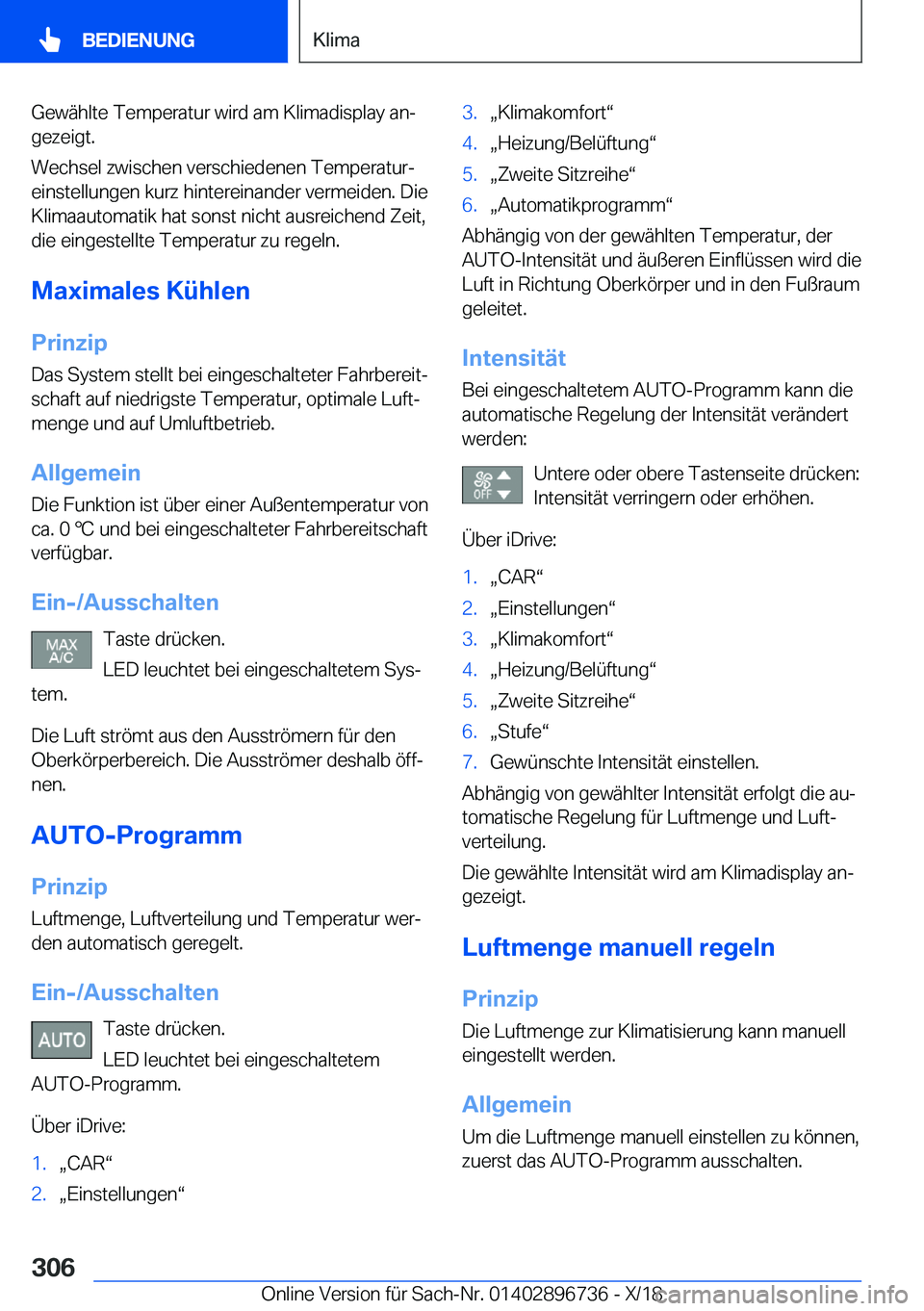 BMW X5 2019  Betriebsanleitungen (in German) �G�e�w�