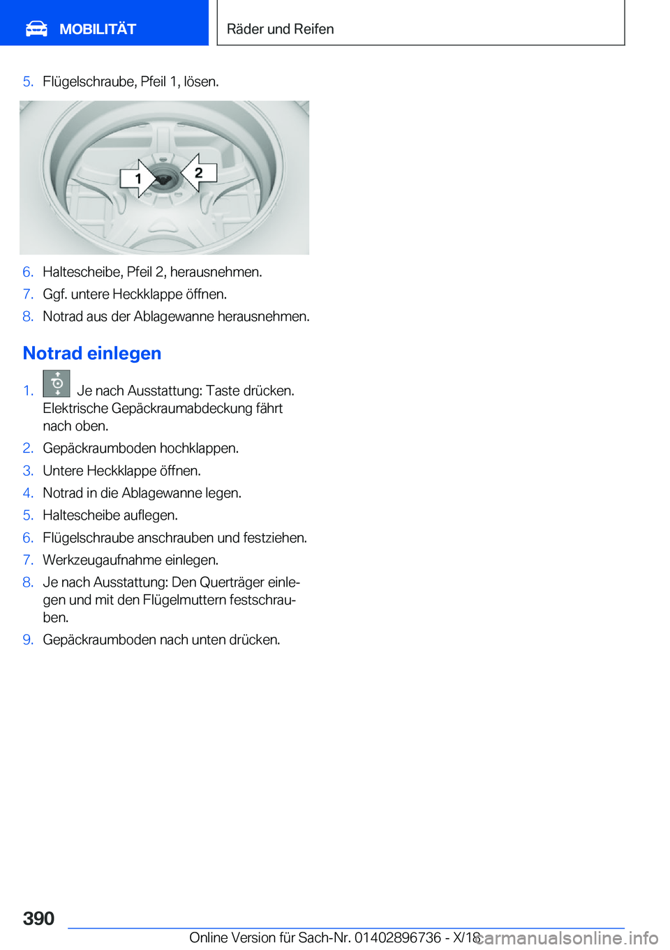 BMW X5 2019  Betriebsanleitungen (in German) �5�.�F�l�