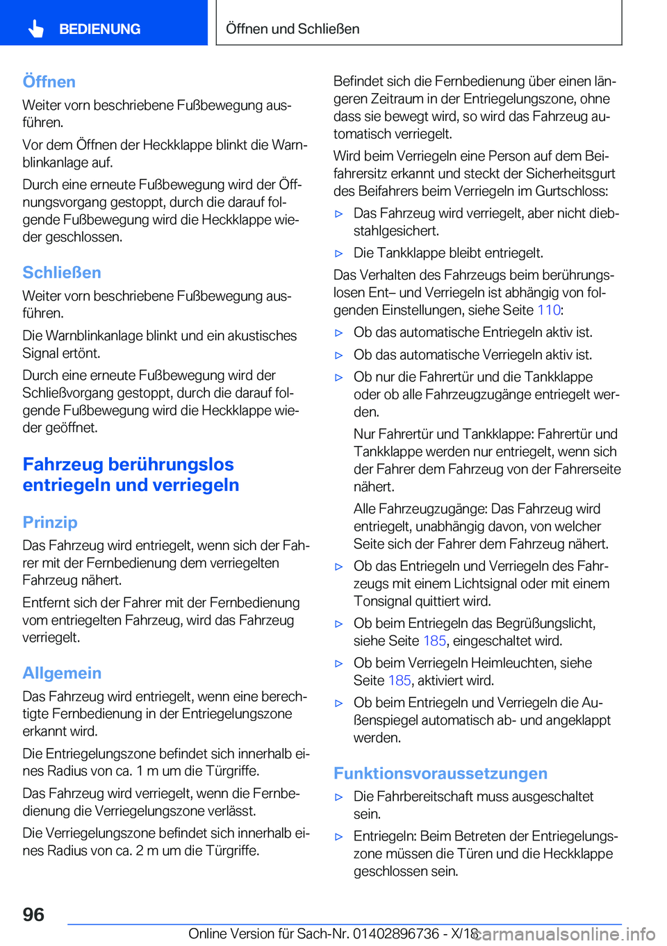 BMW X5 2019  Betriebsanleitungen (in German) �
