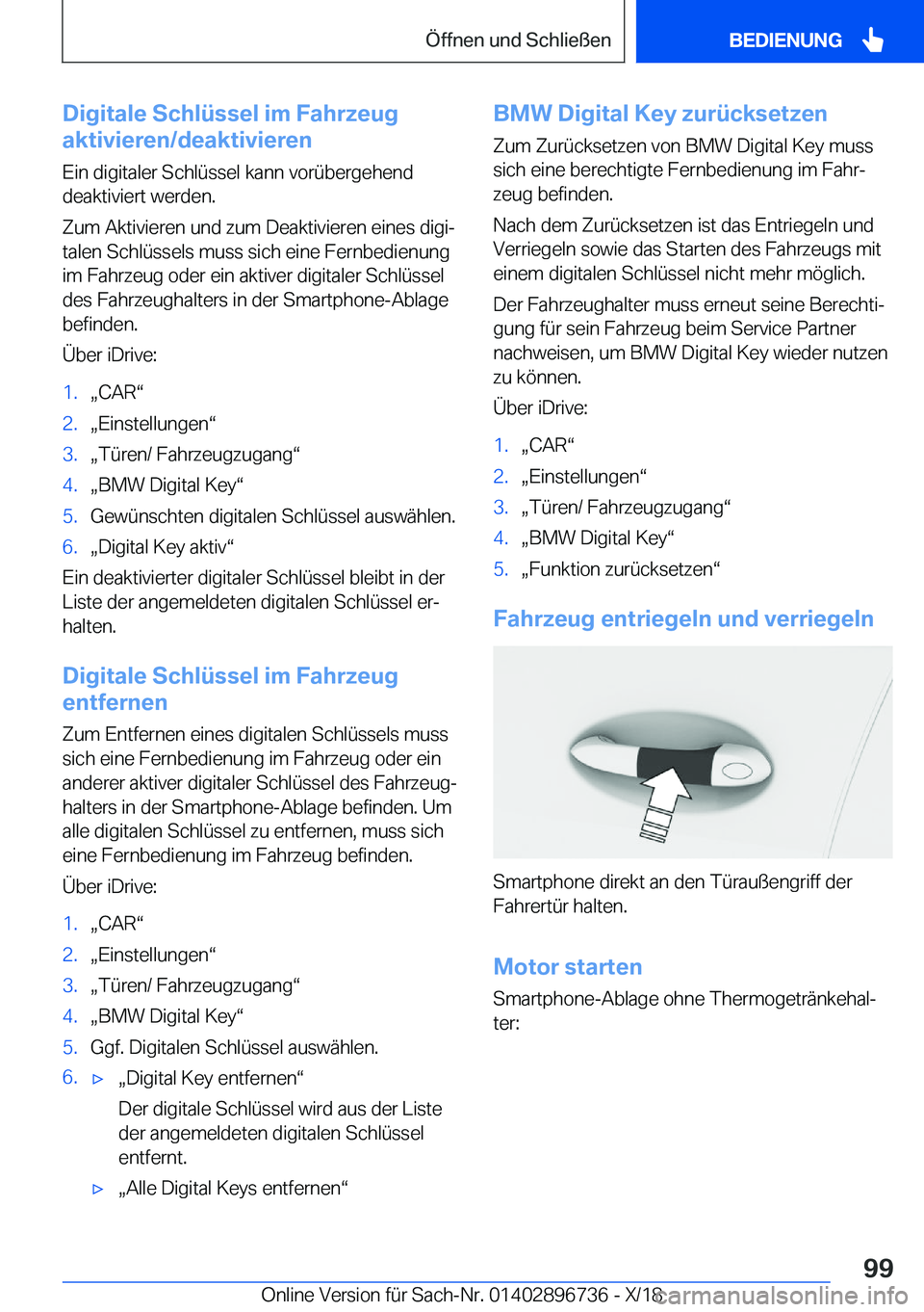 BMW X5 2019  Betriebsanleitungen (in German) �D�i�g�i�t�a�l�e��S�c�h�l�