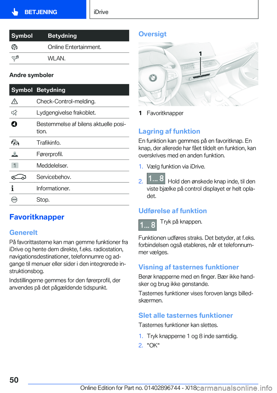 BMW X5 2019  InstruktionsbØger (in Danish) �S�y�m�b�o�l�B�e�t�y�d�n�i�n�g��O�n�l�i�n�e��E�n�t�e�r�t�a�i�n�m�e�n�t�.��W�L�A�N�.
�A�n�d�r�e��s�y�m�b�o�l�e�r
�S�y�m�b�o�l�B�e�t�y�d�n�i�n�g��C�h�e�c�k�-�C�o�n�t�r�o�l�-�m�e�l�d�i�n�g�.��L�y�d