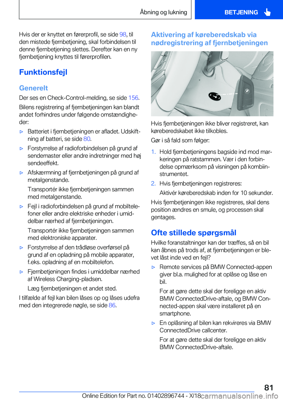 BMW X5 2019  InstruktionsbØger (in Danish) �H�v�i�s��d�e�r��e�r��k�n�y�t�t�e�t��e�n��f�