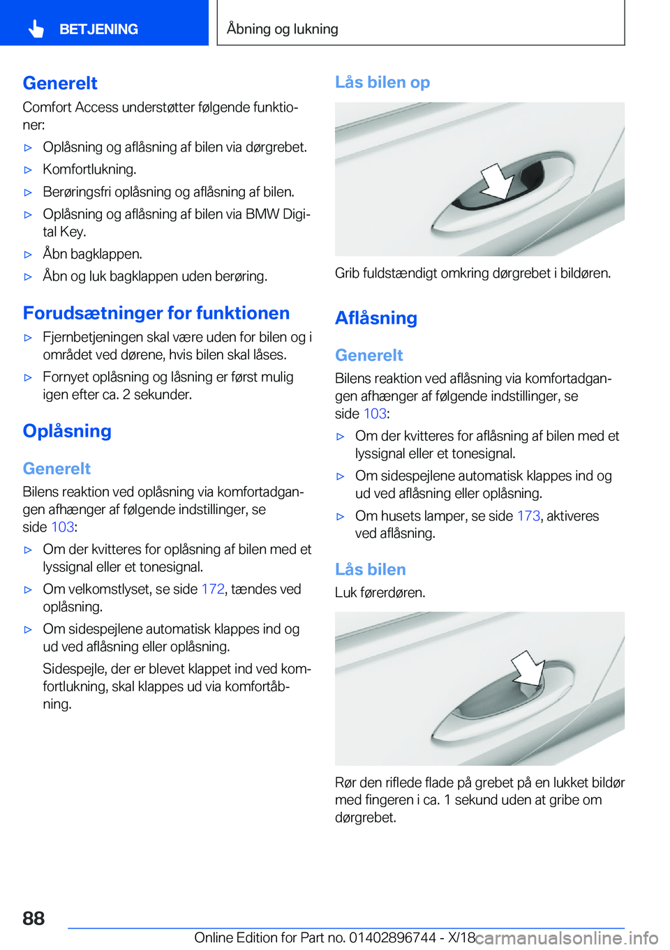 BMW X5 2019  InstruktionsbØger (in Danish) �G�e�n�e�r�e�l�t�C�o�m�f�o�r�t��A�c�c�e�s�s��u�n�d�e�r�s�t�