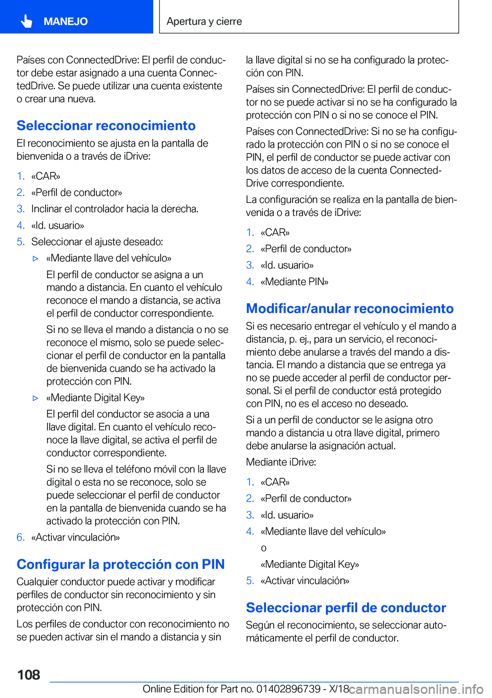 BMW X5 2019  Manuales de Empleo (in Spanish) �P�a�