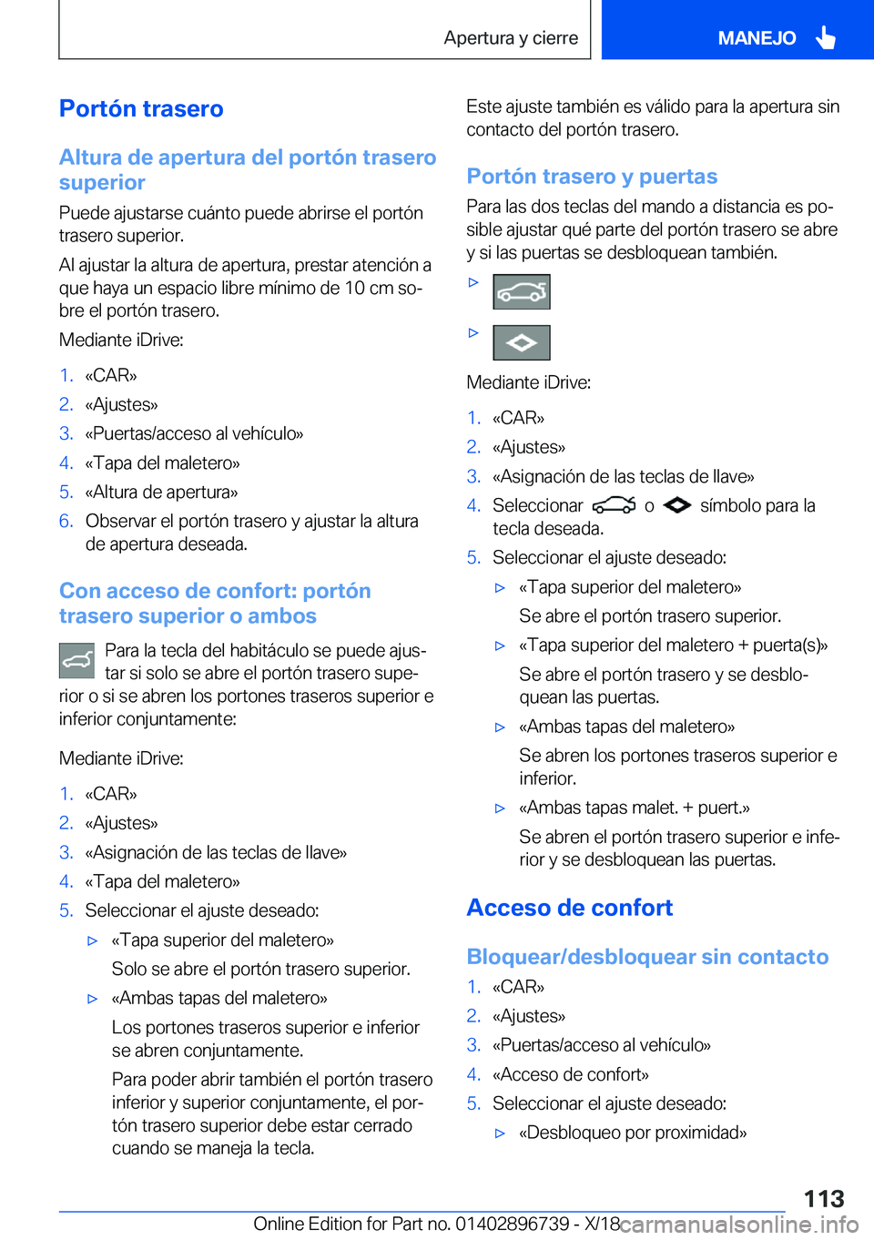 BMW X5 2019  Manuales de Empleo (in Spanish) �P�o�r�t�