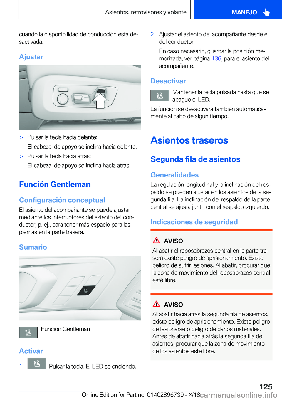 BMW X5 2019  Manuales de Empleo (in Spanish) �c�u�a�n�d�o��l�a��d�i�s�p�o�n�i�b�i�l�i�d�a�d��d�e��c�o�n�d�u�c�c�i�