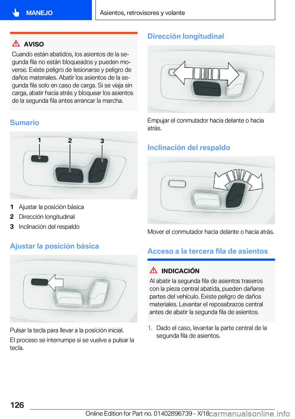 BMW X5 2019  Manuales de Empleo (in Spanish) �A�V�I�S�O
�C�u�a�n�d�o��e�s�t�