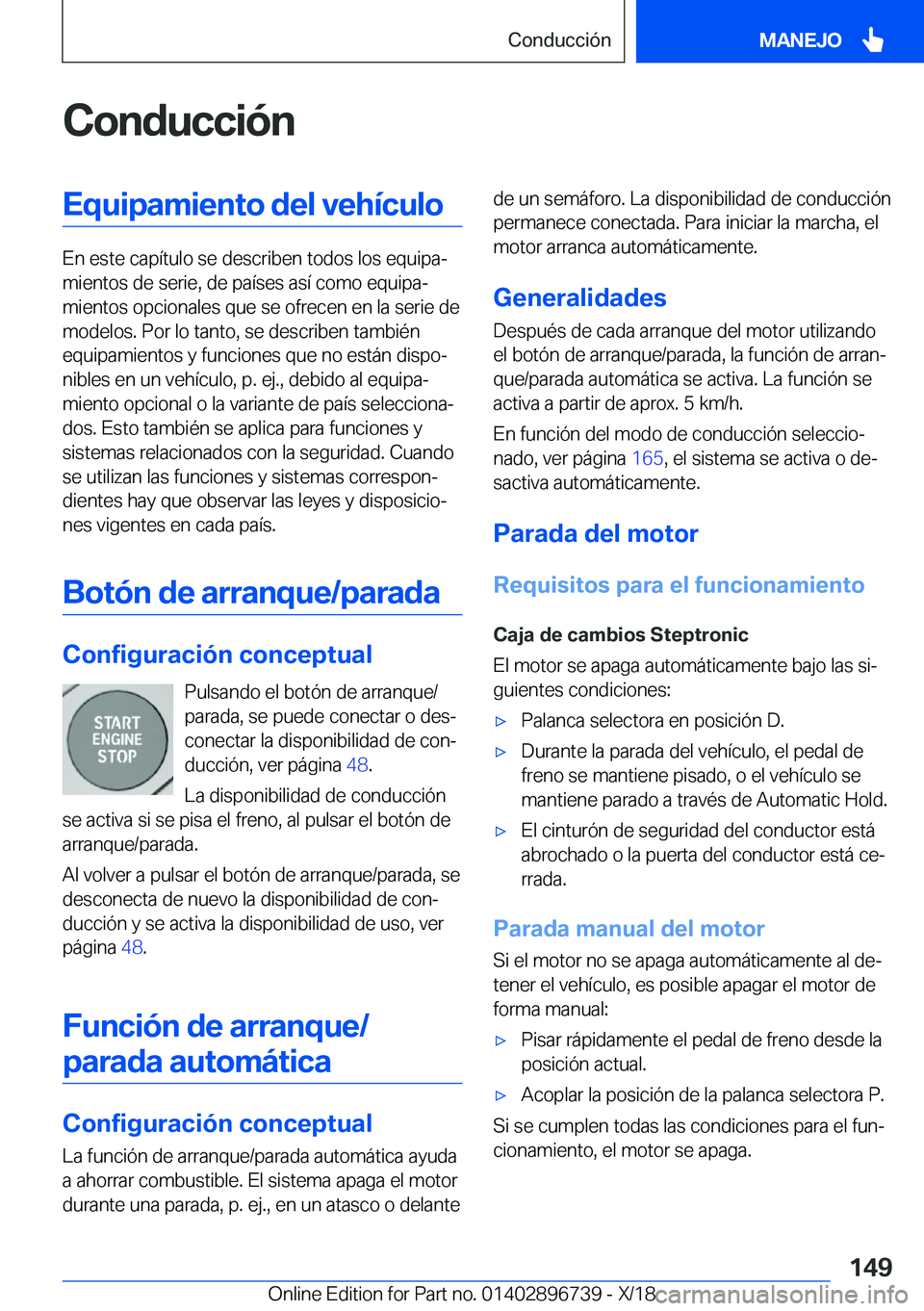 BMW X5 2019  Manuales de Empleo (in Spanish) �C�o�n�d�u�c�c�i�