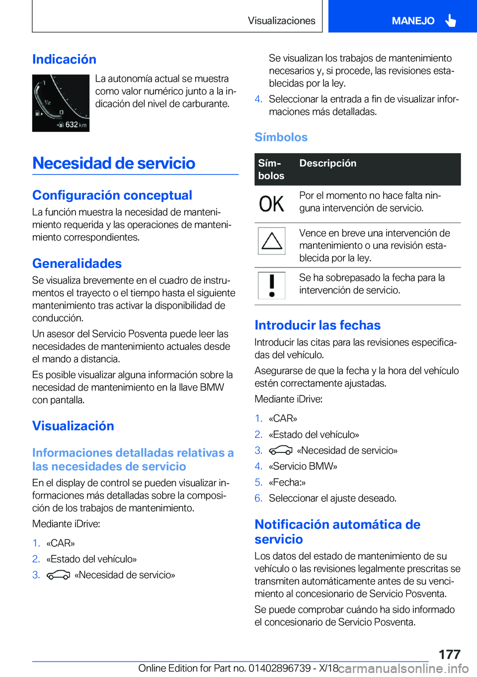 BMW X5 2019  Manuales de Empleo (in Spanish) �I�n�d�i�c�a�c�i�