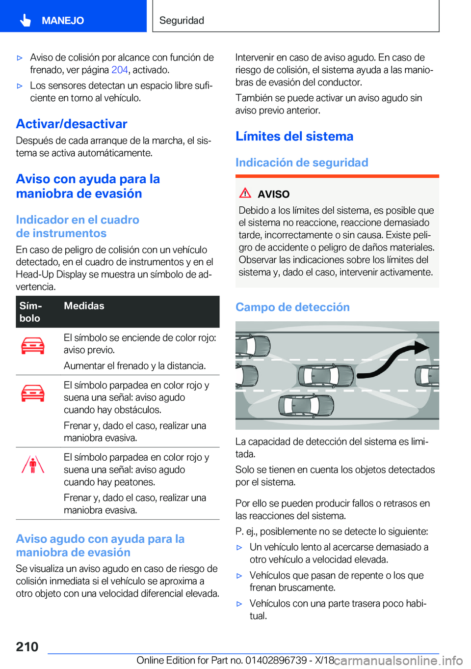 BMW X5 2019  Manuales de Empleo (in Spanish) x�A�v�i�s�o��d�e��c�o�l�i�s�i�