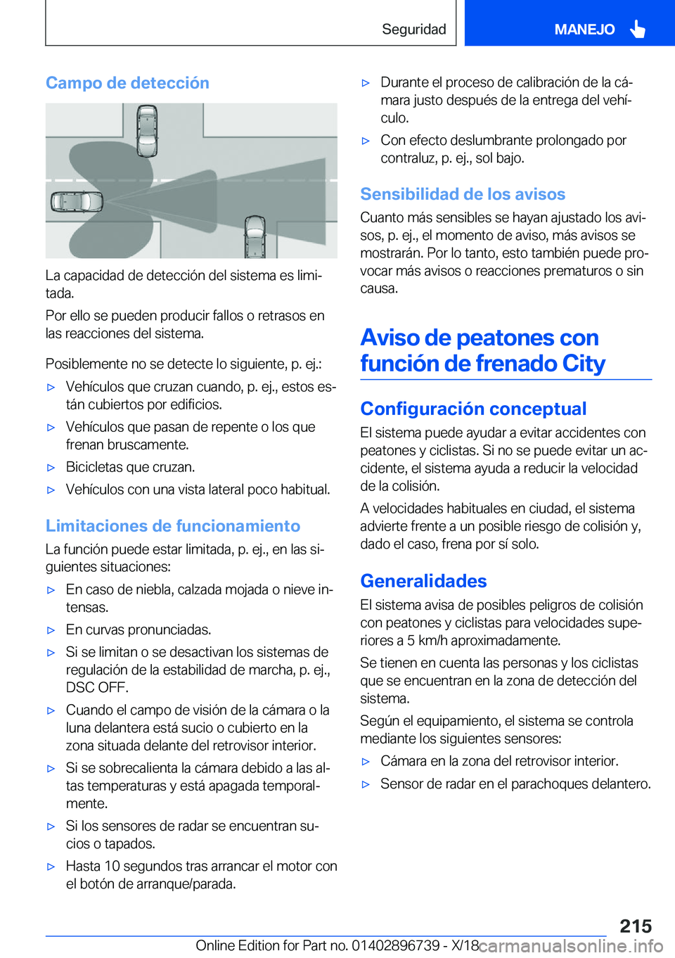 BMW X5 2019  Manuales de Empleo (in Spanish) �C�a�m�p�o��d�e��d�e�t�e�c�c�i�