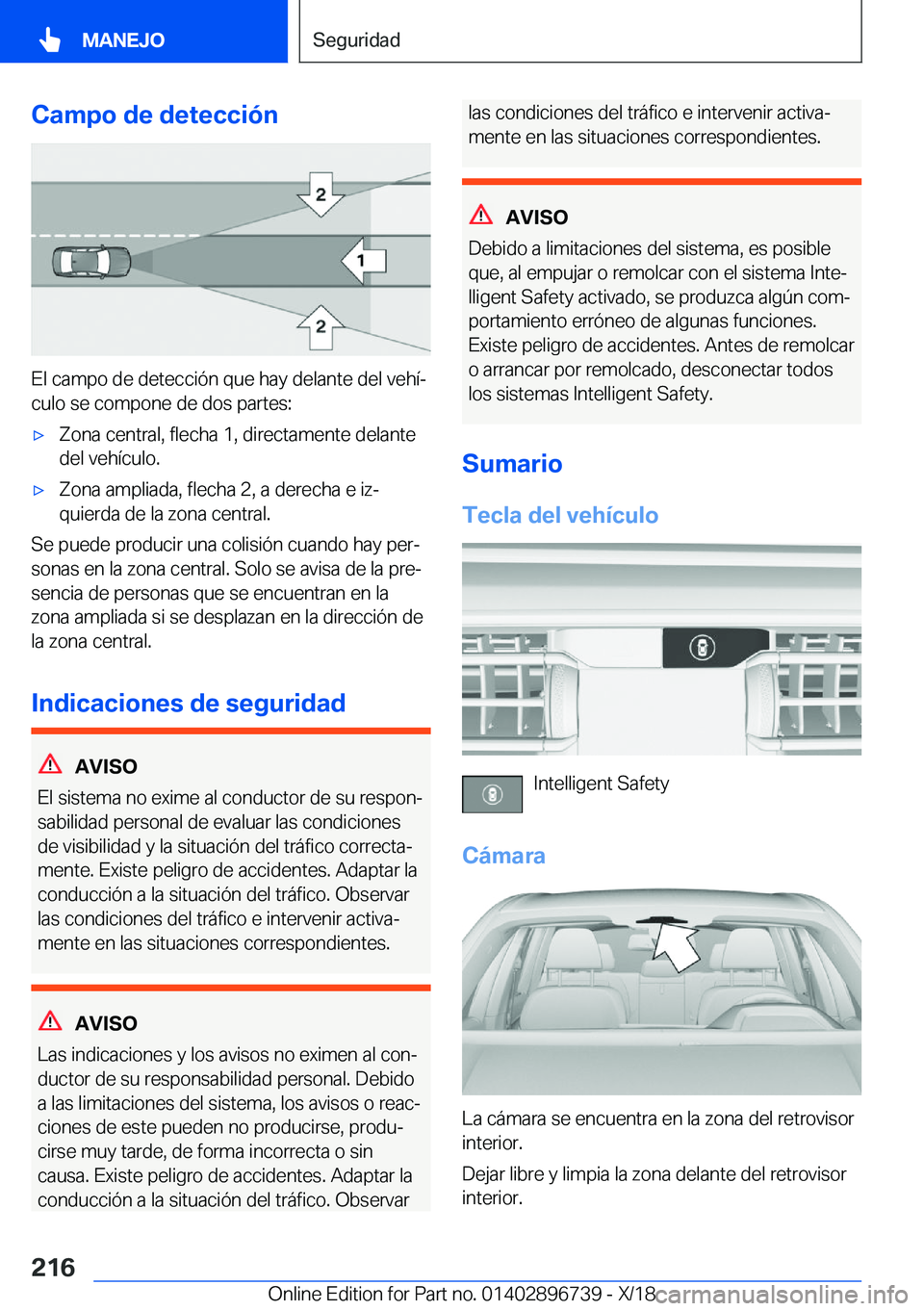 BMW X5 2019  Manuales de Empleo (in Spanish) �C�a�m�p�o��d�e��d�e�t�e�c�c�i�