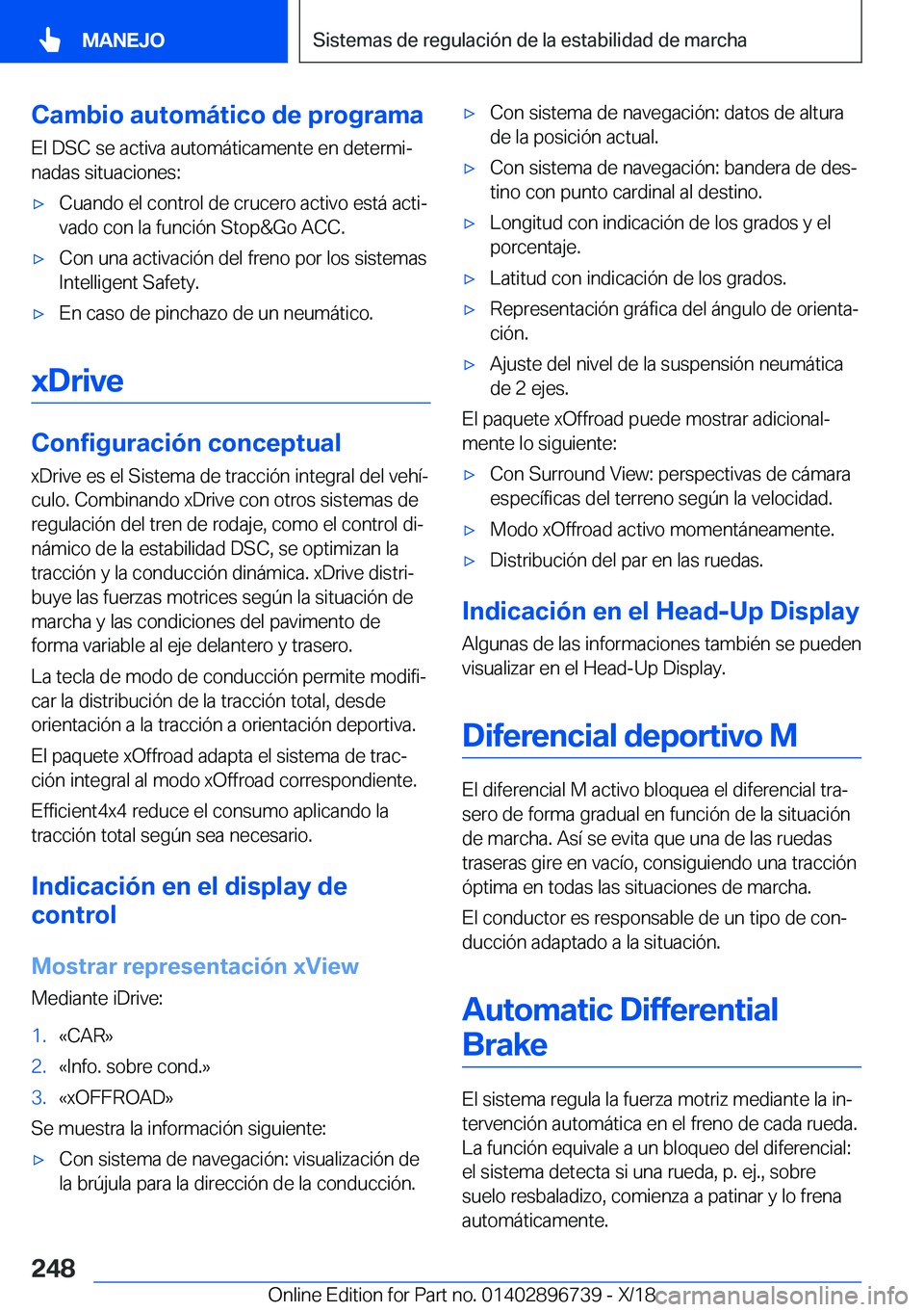 BMW X5 2019  Manuales de Empleo (in Spanish) �C�a�m�b�i�o��a�u�t�o�m�