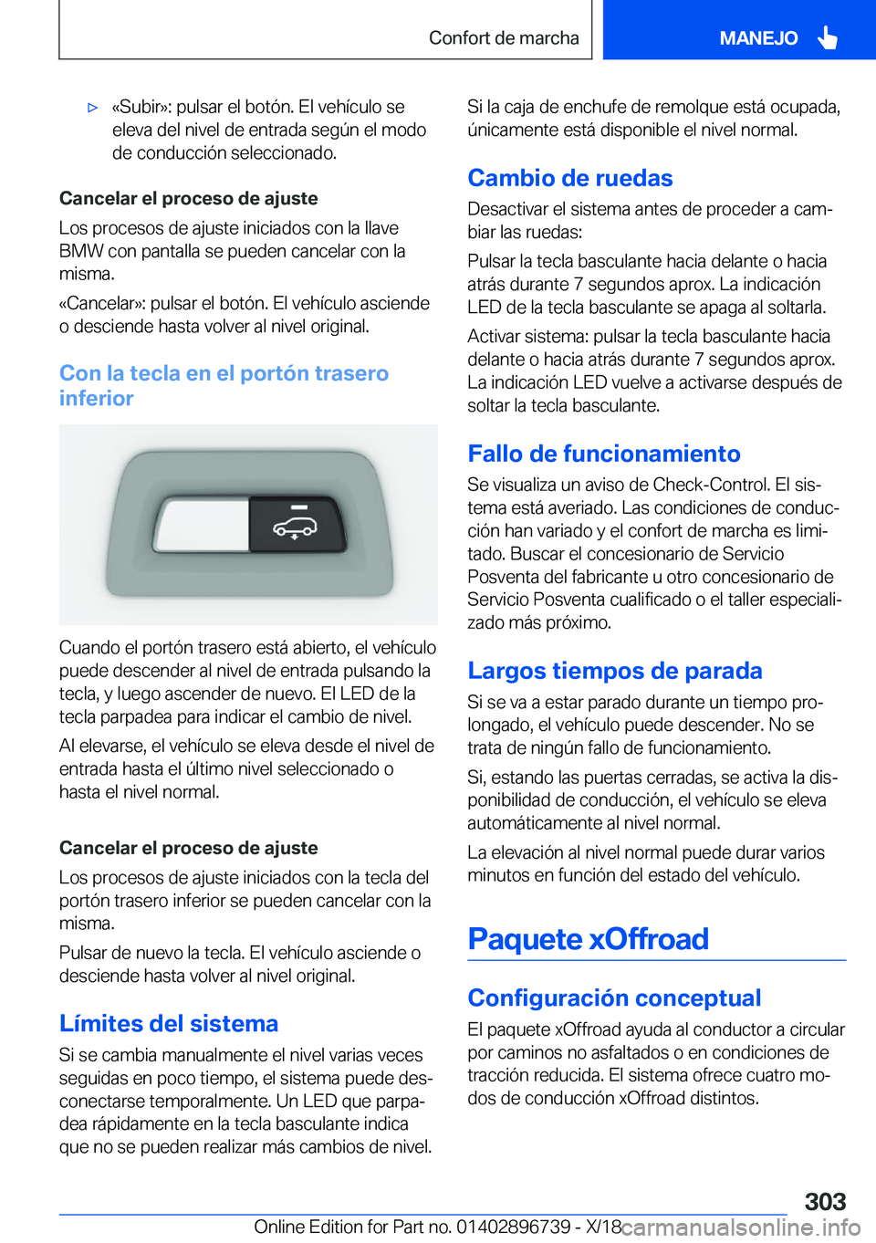BMW X5 2019  Manuales de Empleo (in Spanish) x�«�S�u�b�i�r�{�:��p�u�l�s�a�r��e�l��b�o�t�