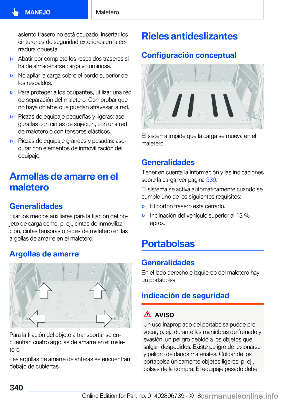 BMW X5 2019  Manuales de Empleo (in Spanish) �a�s�i�e�n�t�o��t�r�a�s�e�r�o��n�o��e�s�t�