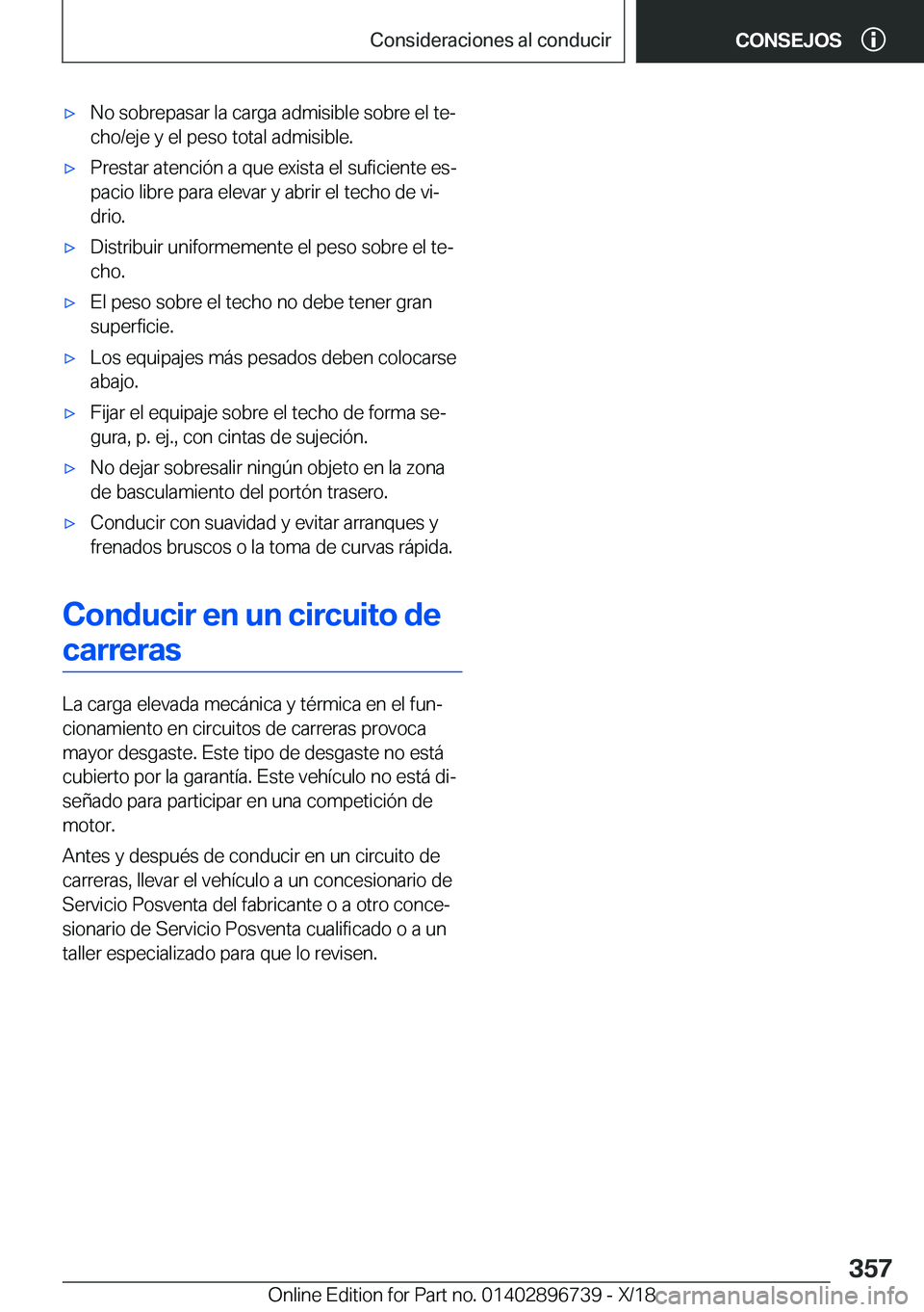 BMW X5 2019  Manuales de Empleo (in Spanish) x�N�o��s�o�b�r�e�p�a�s�a�r��l�a��c�a�r�g�a��a�d�m�i�s�i�b�l�e��s�o�b�r�e��e�l��t�eª�c�h�o�/�e�j�e��y��e�l��p�e�s�o��t�o�t�a�l��a�d�m�i�s�i�b�l�e�.x�P�r�e�s�t�a�r��a�t�e�n�c�i�