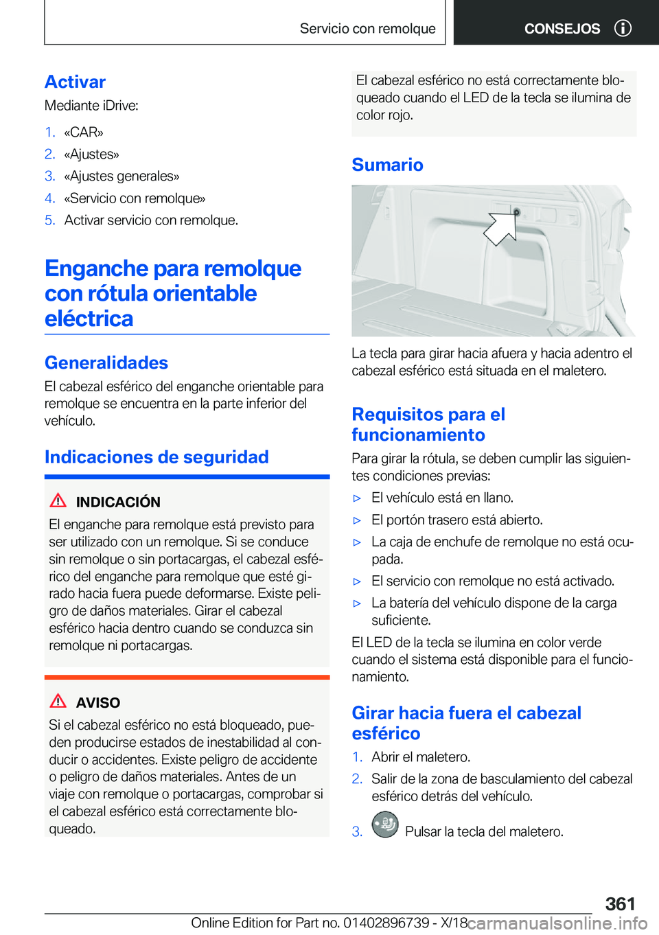 BMW X5 2019  Manuales de Empleo (in Spanish) �A�c�t�i�v�a�r
�M�e�d�i�a�n�t�e��i�D�r�i�v�e�:�1�.�«�C�A�R�{�2�.�«�A�j�u�s�t�e�s�{�3�.�«�A�j�u�s�t�e�s��g�e�n�e�r�a�l�e�s�{�4�.�«�S�e�r�v�i�c�i�o��c�o�n��r�e�m�o�l�q�u�e�{�5�.�A�c�t�i�v�a�r��