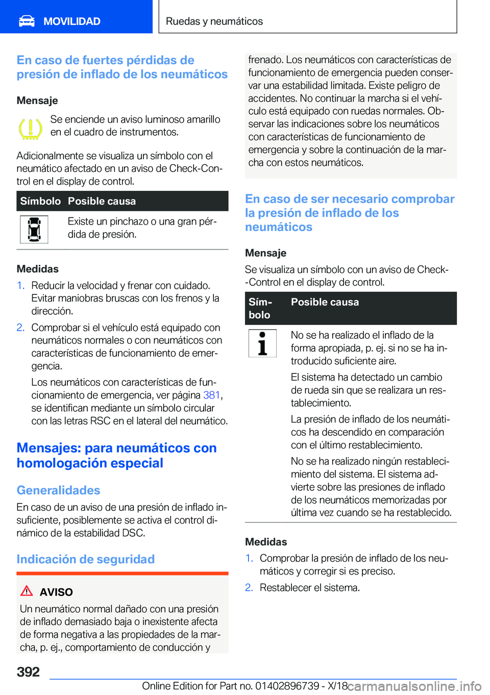 BMW X5 2019  Manuales de Empleo (in Spanish) �E�n��c�a�s�o��d�e��f�u�e�r�t�e�s��p�
