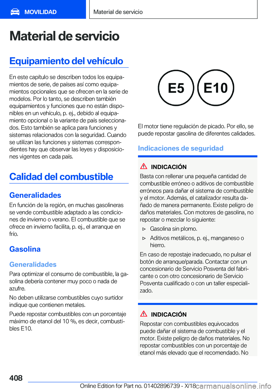 BMW X5 2019  Manuales de Empleo (in Spanish) �M�a�t�e�r�i�a�l��d�e��s�e�r�v�i�c�i�o�E�q�u�i�p�a�m�i�e�n�t�o��d�e�l��v�e�h�