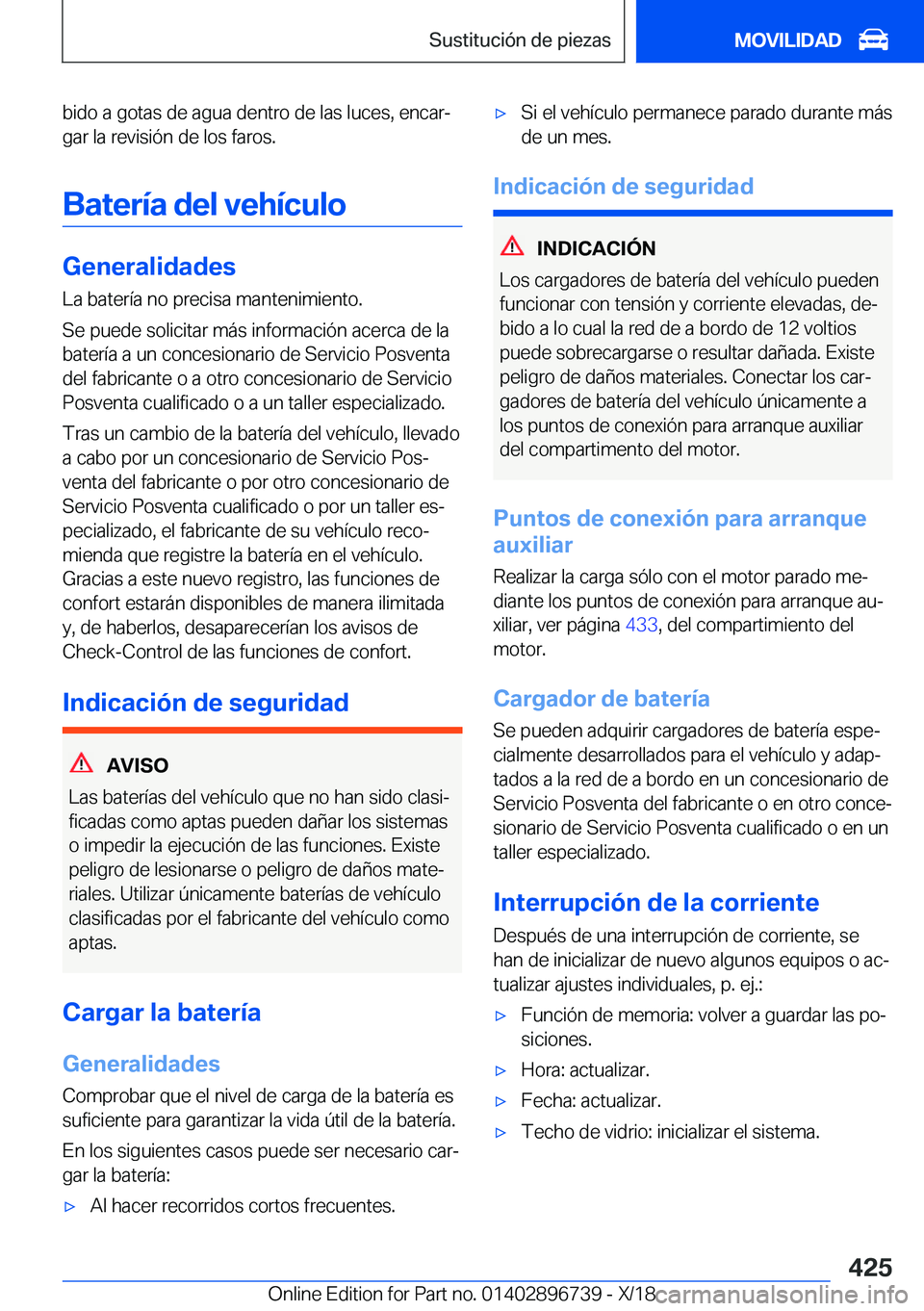 BMW X5 2019  Manuales de Empleo (in Spanish) �b�i�d�o��a��g�o�t�a�s��d�e��a�g�u�a��d�e�n�t�r�o��d�e��l�a�s��l�u�c�e�s�,��e�n�c�a�rª�g�a�r��l�a��r�e�v�i�s�i�