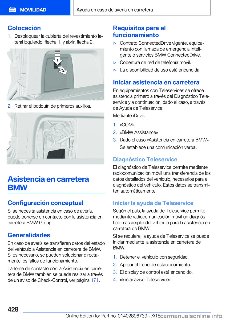 BMW X5 2019  Manuales de Empleo (in Spanish) �C�o�l�o�c�a�c�i�