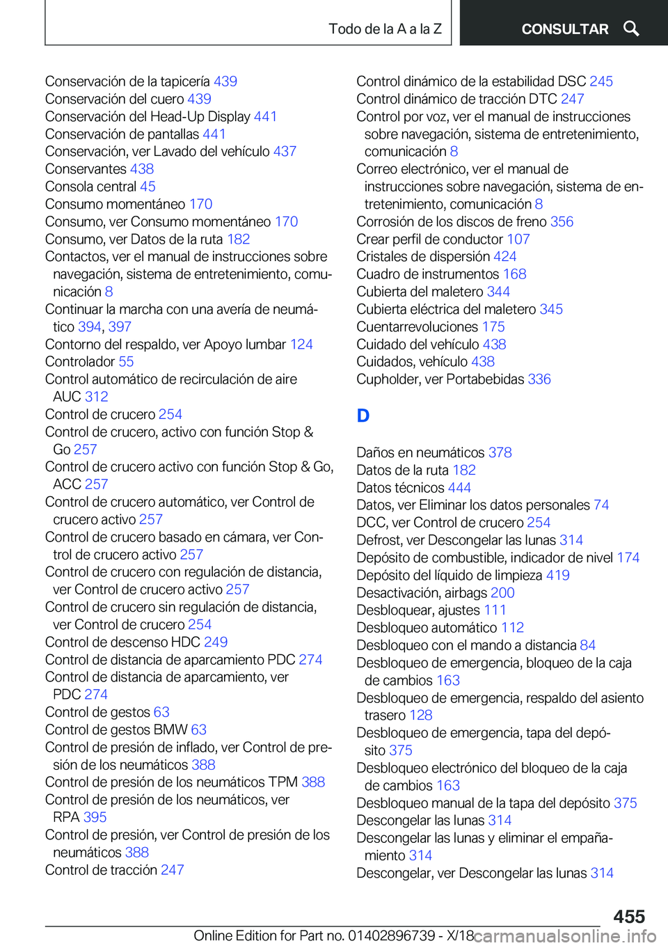 BMW X5 2019  Manuales de Empleo (in Spanish) �C�o�n�s�e�r�v�a�c�i�