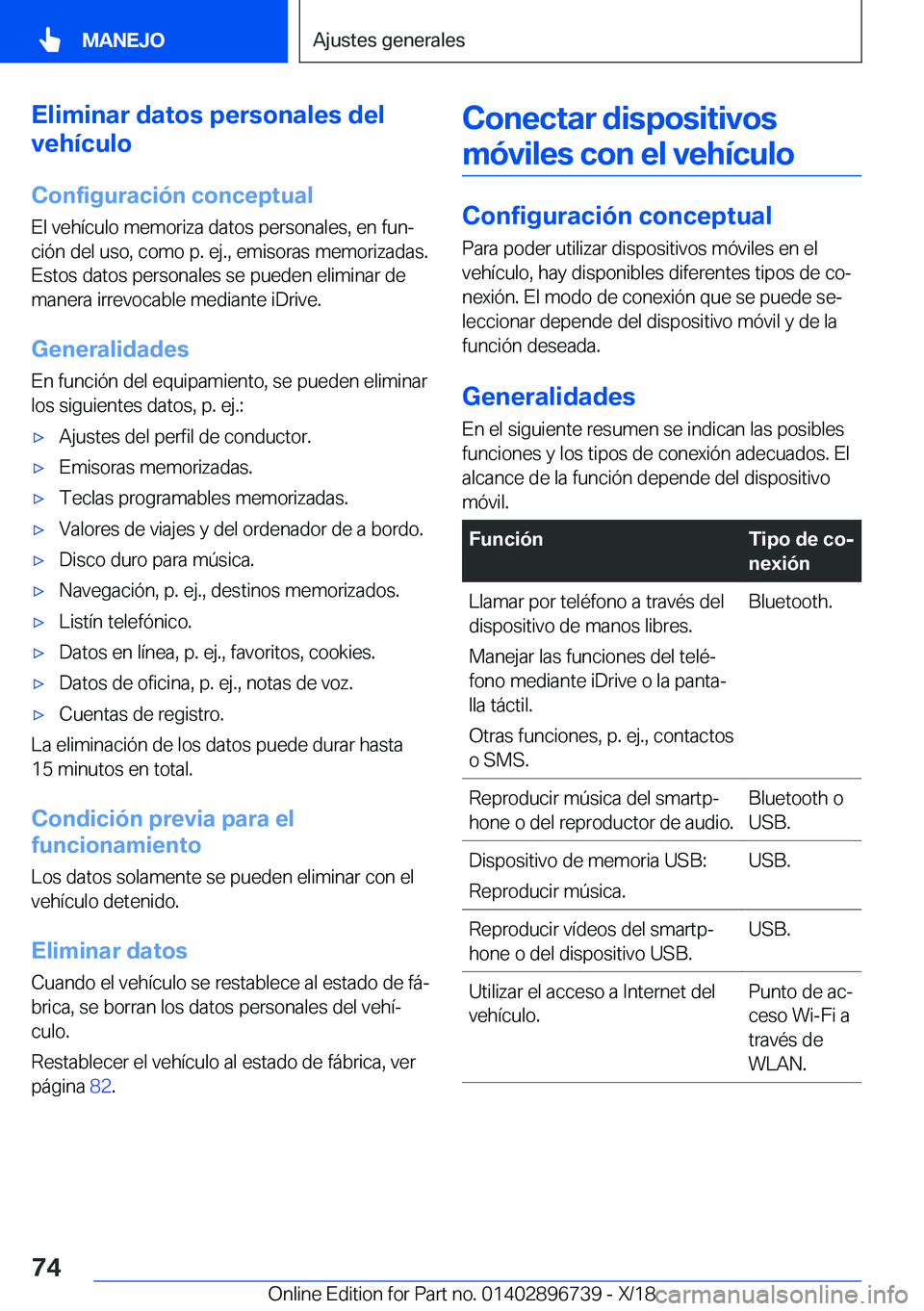 BMW X5 2019  Manuales de Empleo (in Spanish) �E�l�i�m�i�n�a�r��d�a�t�o�s��p�e�r�s�o�n�a�l�e�s��d�e�l
�v�e�h�