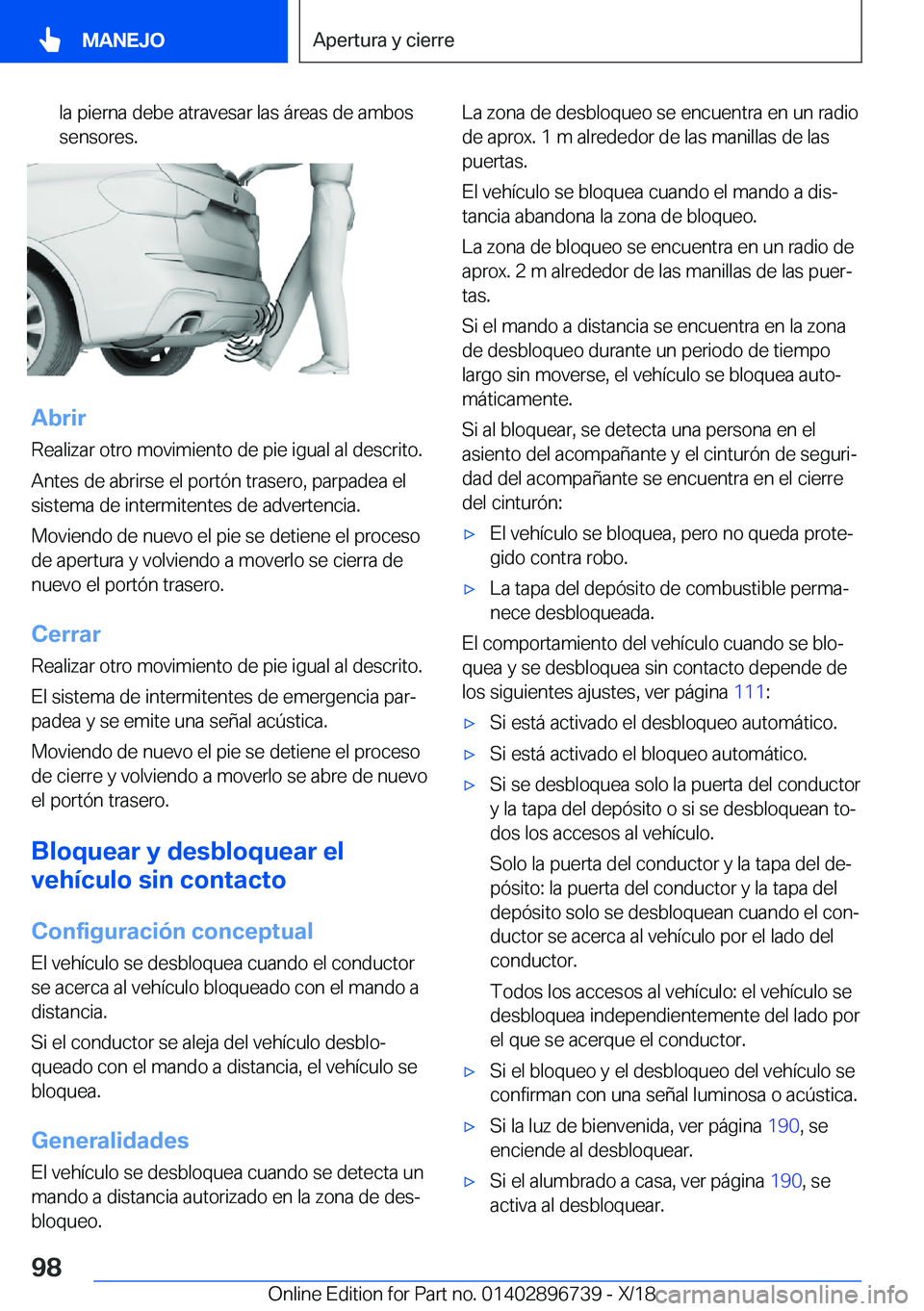 BMW X5 2019  Manuales de Empleo (in Spanish) �l�a��p�i�e�r�n�a��d�e�b�e��a�t�r�a�v�e�s�a�r��l�a�s��