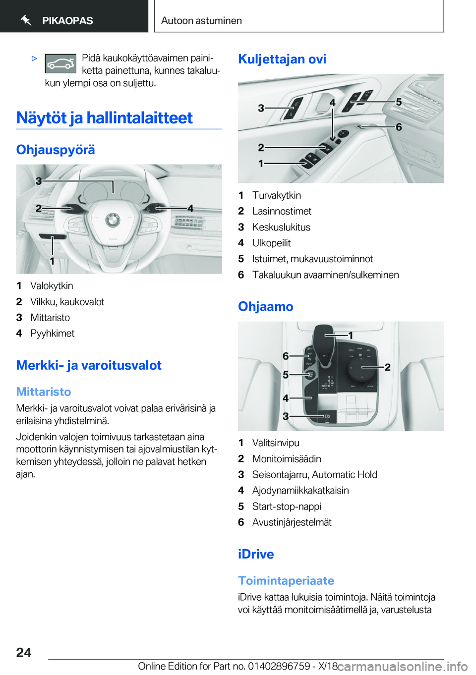 BMW X5 2019  Omistajan Käsikirja (in Finnish) 'x�P�i�d�