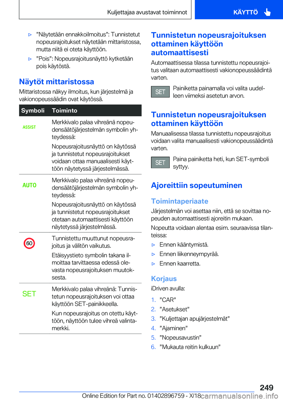 BMW X5 2019  Omistajan Käsikirja (in Finnish) 'xw�N�