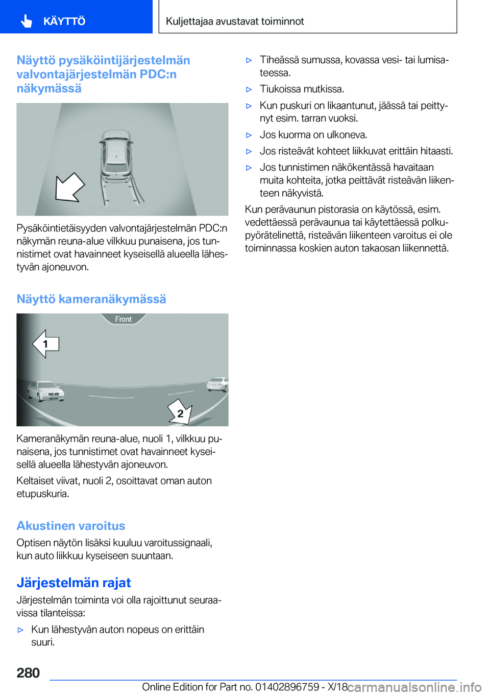BMW X5 2019  Omistajan Käsikirja (in Finnish) �N�