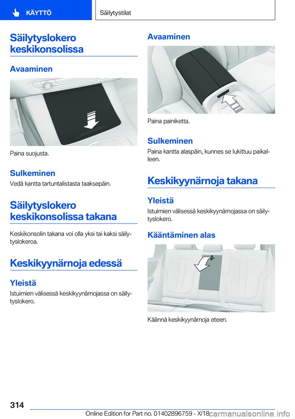BMW X5 2019  Omistajan Käsikirja (in Finnish) �S�
