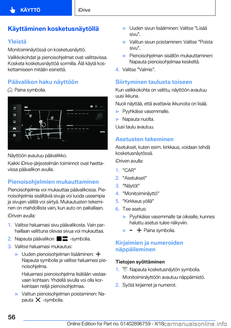 BMW X5 2019  Omistajan Käsikirja (in Finnish) �K�