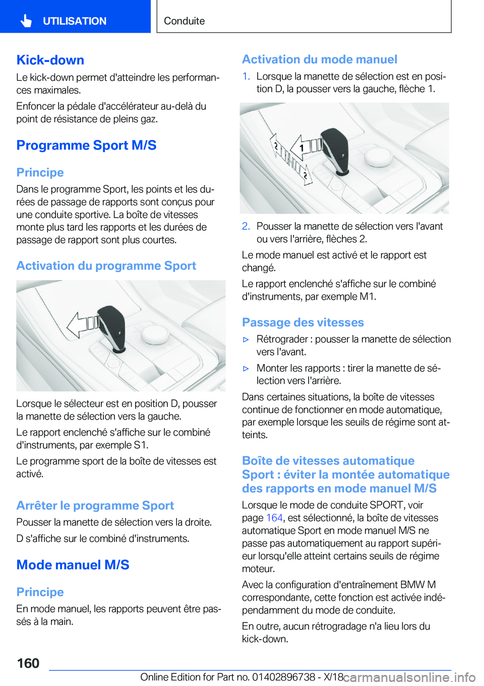 BMW X5 2019  Notices Demploi (in French) �K�i�c�k�-�d�o�w�n
�L�e��k�i�c�k�-�d�o�w�n��p�e�r�m�e�t��d�'�a�t�t�e�i�n�d�r�e��l�e�s��p�e�r�f�o�r�m�a�nj
�c�e�s��m�a�x�i�m�a�l�e�s�.
�E�n�f�o�n�c�e�r��l�a��p�é�d�a�l�e��d�'�a�c�c�