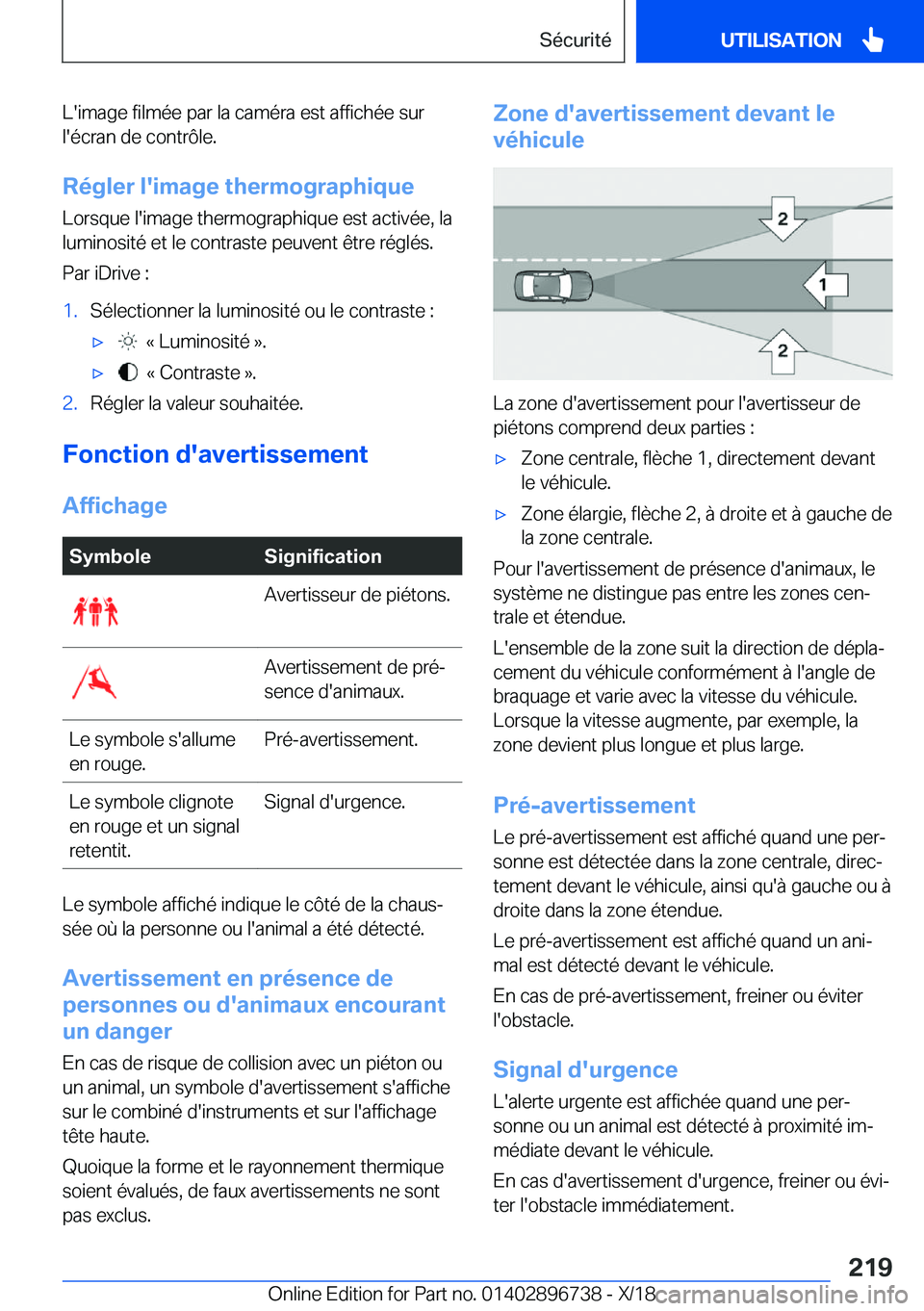 BMW X5 2019  Notices Demploi (in French) �L�'�i�m�a�g�e��f�i�l�m�é�e��p�a�r��l�a��c�a�m�é�r�a��e�s�t��a�f�f�i�c�h�é�e��s�u�r
�l�'�é�c�r�a�n��d�e��c�o�n�t�r�