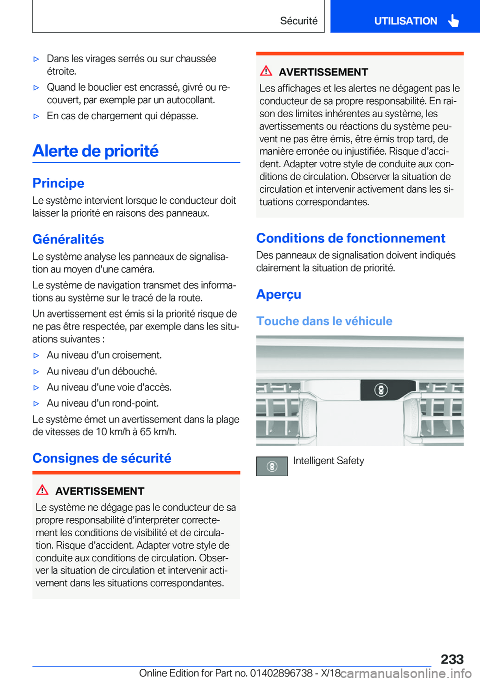 BMW X5 2019  Notices Demploi (in French) 'x�D�a�n�s��l�e�s��v�i�r�a�g�e�s��s�e�r�r�é�s��o�u��s�u�r��c�h�a�u�s�s�é�e
�é�t�r�o�i�t�e�.'x�Q�u�a�n�d��l�e��b�o�u�c�l�i�e�r��e�s�t��e�n�c�r�a�s�s�é�,��g�i�v�r�é��o�u��r�ej