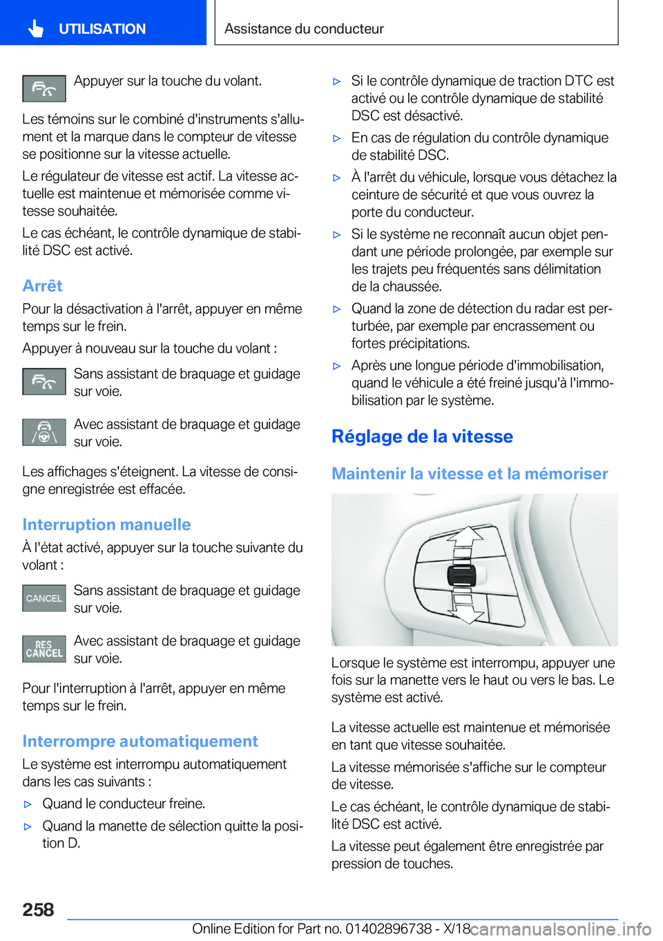 BMW X5 2019  Notices Demploi (in French) �A�p�p�u�y�e�r��s�u�r��l�a��t�o�u�c�h�e��d�u��v�o�l�a�n�t�.
�L�e�s��t�é�m�o�i�n�s��s�u�r��l�e��c�o�m�b�i�n�é��d�'�i�n�s�t�r�u�m�e�n�t�s��s�'�a�l�l�uj
�m�e�n�t��e�t��l�a��m�a�r