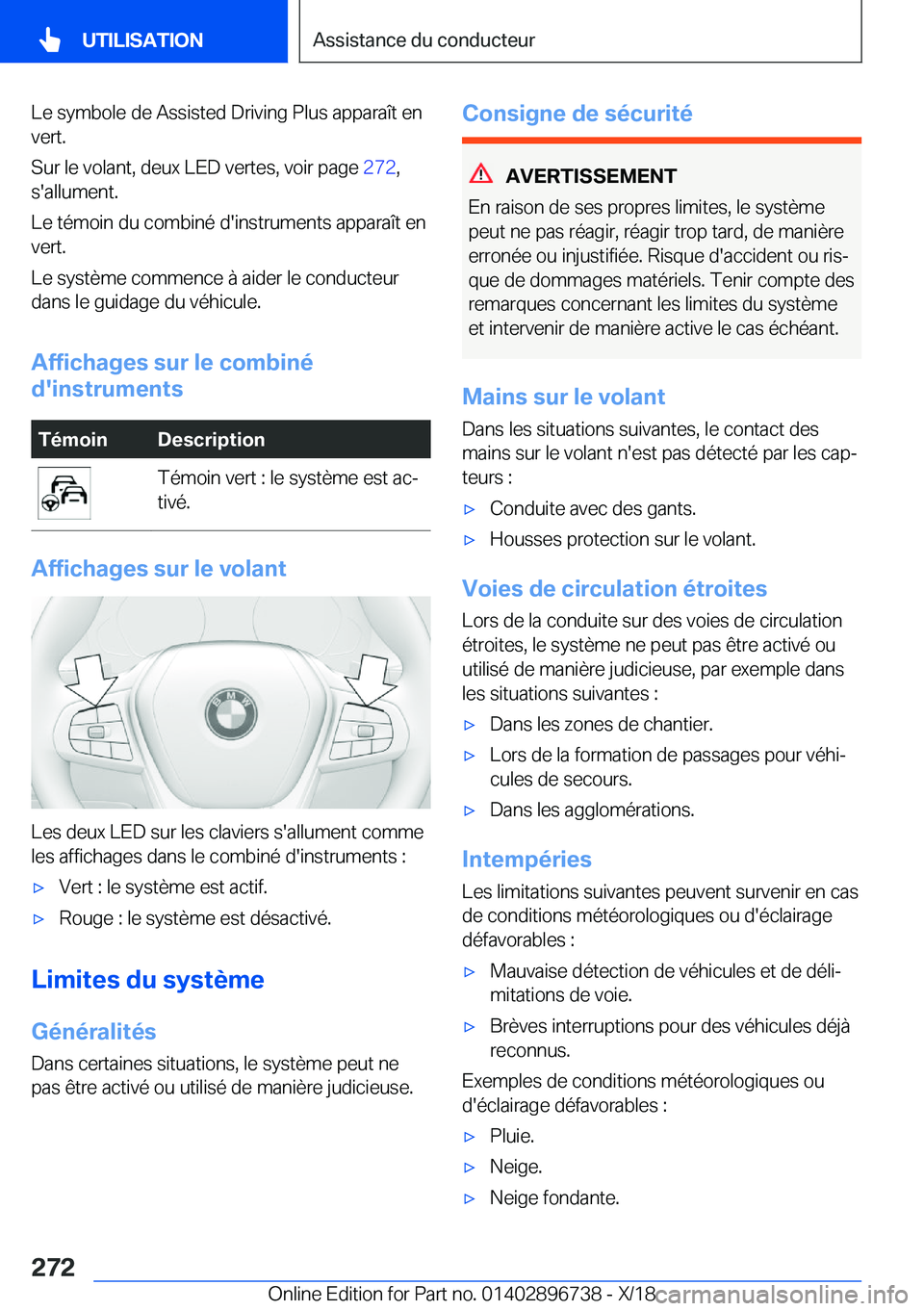 BMW X5 2019  Notices Demploi (in French) �L�e��s�y�m�b�o�l�e��d�e��A�s�s�i�s�t�e�d��D�r�i�v�i�n�g��P�l�u�s��a�p�p�a�r�a�