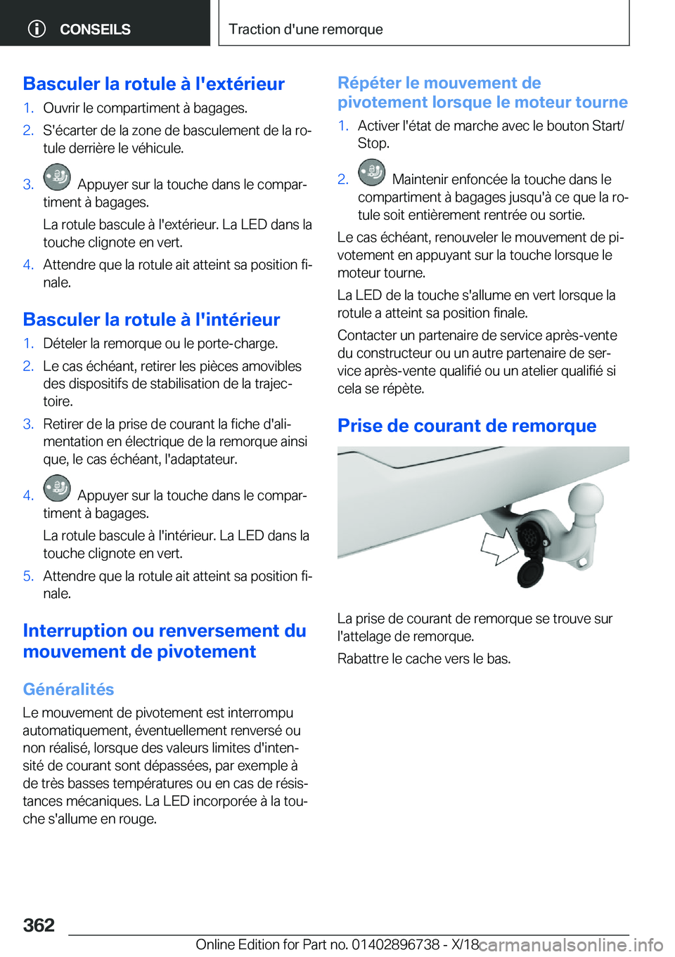 BMW X5 2019  Notices Demploi (in French) �B�a�s�c�u�l�e�r��l�a��r�o�t�u�l�e��