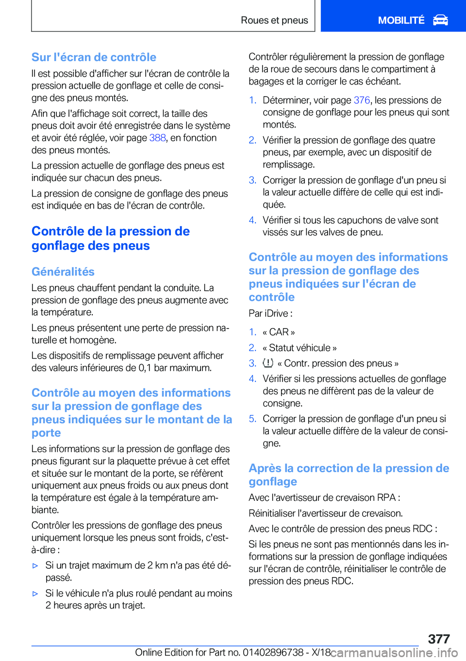 BMW X5 2019  Notices Demploi (in French) �S�u�r��l�'�é�c�r�a�n��d�e��c�o�n�t�r�