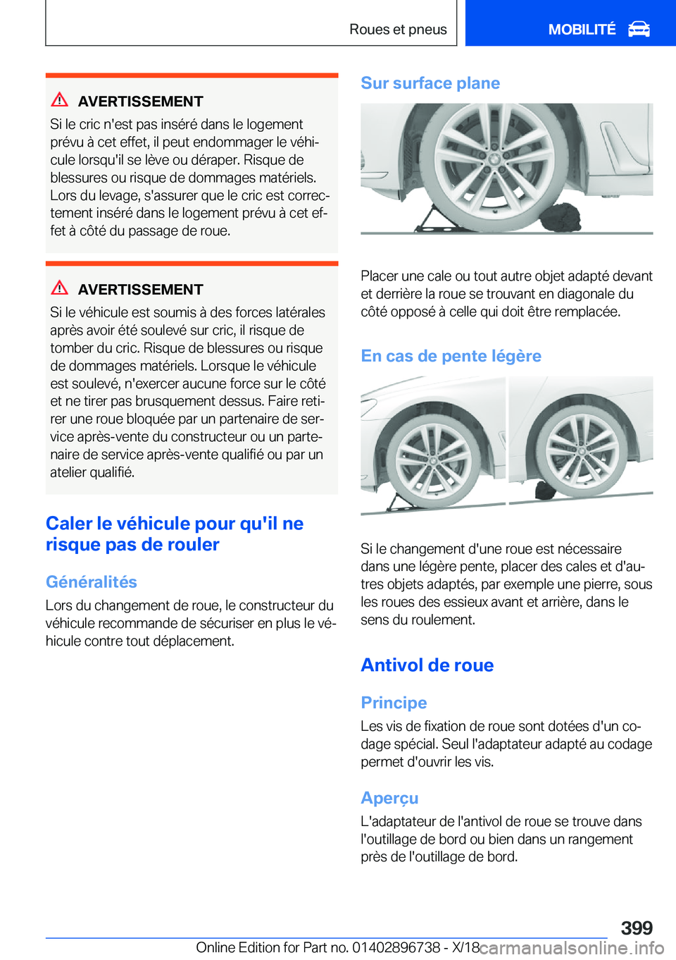 BMW X5 2019  Notices Demploi (in French) �A�V�E�R�T�I�S�S�E�M�E�N�T
�S�i��l�e��c�r�i�c��n�'�e�s�t��p�a�s��i�n�s�é�r�é��d�a�n�s��l�e��l�o�g�e�m�e�n�t
�p�r�é�v�u��