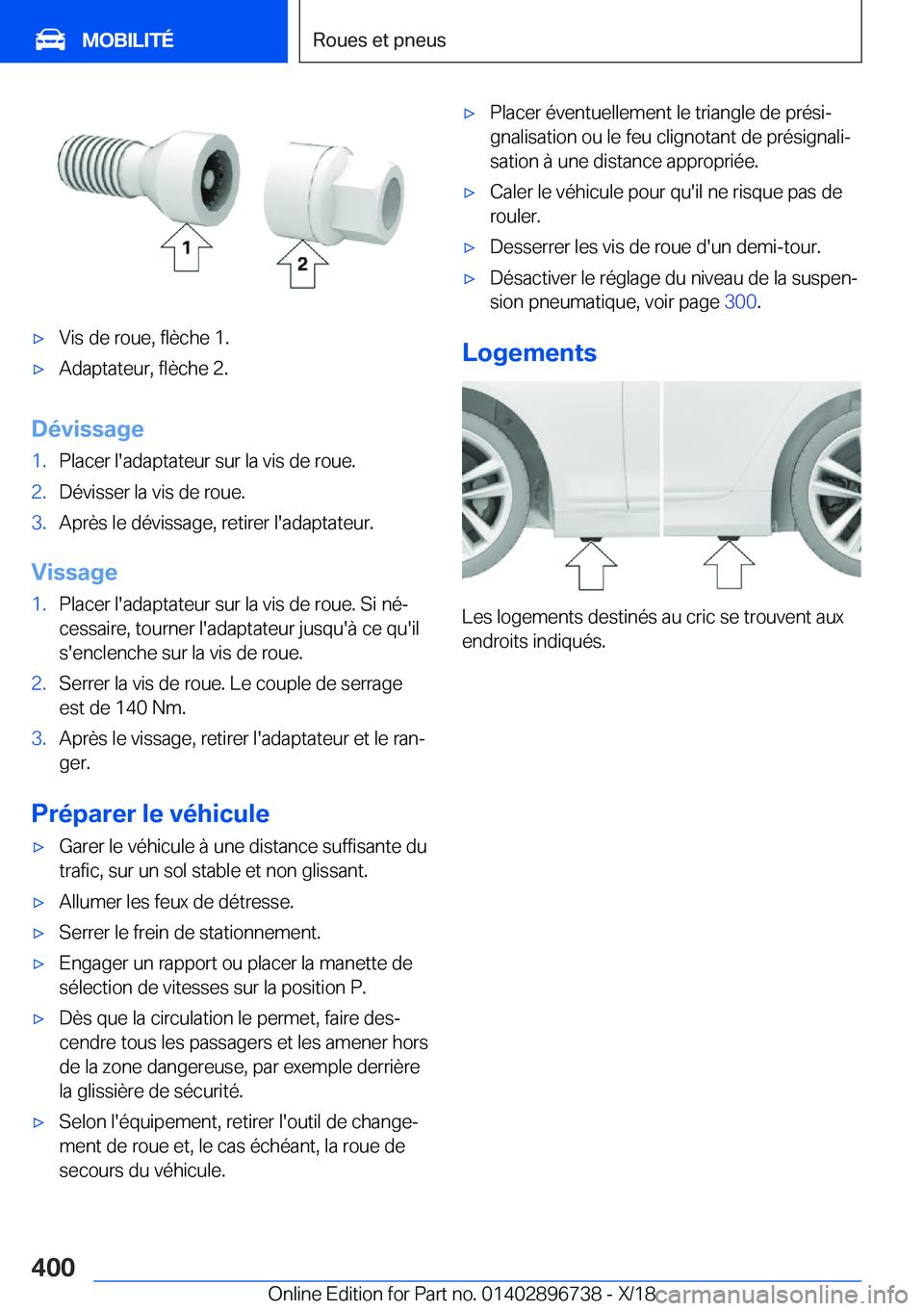 BMW X5 2019  Notices Demploi (in French) 'x�V�i�s��d�e��r�o�u�e�,��f�l�è�c�h�e��1�.'x�A�d�a�p�t�a�t�e�u�r�,��f�l�è�c�h�e��2�.
�D�é�v�i�s�s�a�g�e
�1�.�P�l�a�c�e�r��l�'�a�d�a�p�t�a�t�e�u�r��s�u�r��l�a��v�i�s��d�e��r�
