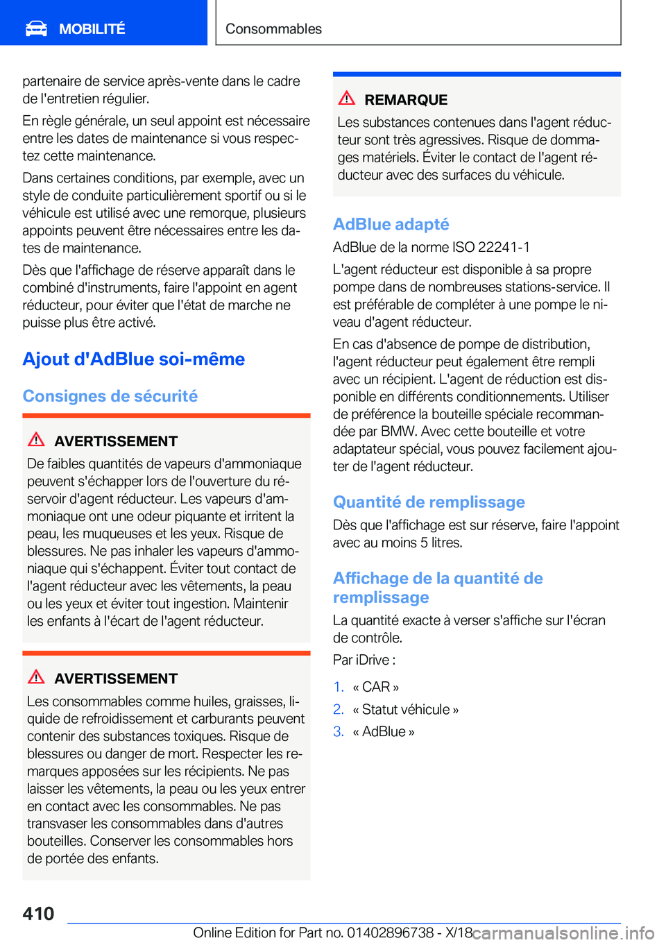 BMW X5 2019  Notices Demploi (in French) �p�a�r�t�e�n�a�i�r�e��d�e��s�e�r�v�i�c�e��a�p�r�è�s�-�v�e�n�t�e��d�a�n�s��l�e��c�a�d�r�e
�d�e��l�'�e�n�t�r�e�t�i�e�n��r�é�g�u�l�i�e�r�.
�E�n��r�è�g�l�e��g�é�n�é�r�a�l�e�,��u�n��s�