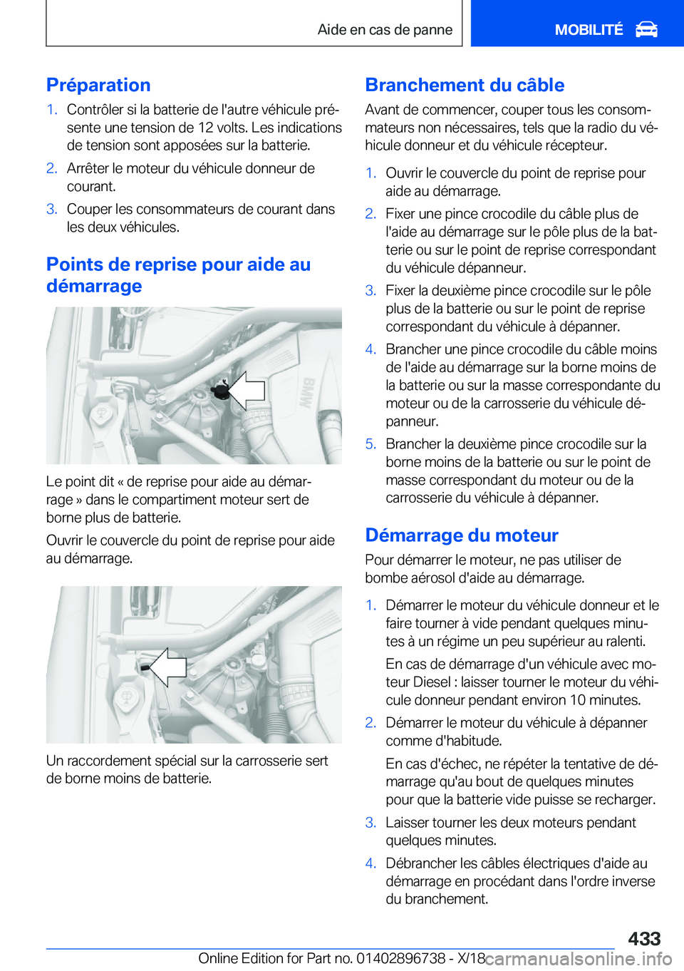 BMW X5 2019  Notices Demploi (in French) �P�r�é�p�a�r�a�t�i�o�n�1�.�C�o�n�t�r�