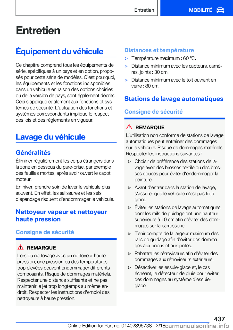 BMW X5 2019  Notices Demploi (in French) �E�n�t�r�e�t�i�e�n�
