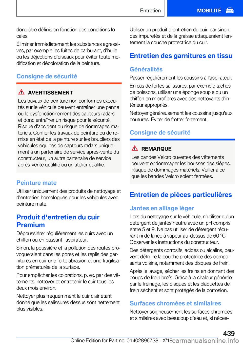 BMW X5 2019  Notices Demploi (in French) �d�o�n�c��ê�t�r�e��d�é�f�i�n�i�s��e�n��f�o�n�c�t�i�o�n��d�e�s��c�o�n�d�i�t�i�o�n�s��l�oj
�c�a�l�e�s�.
�