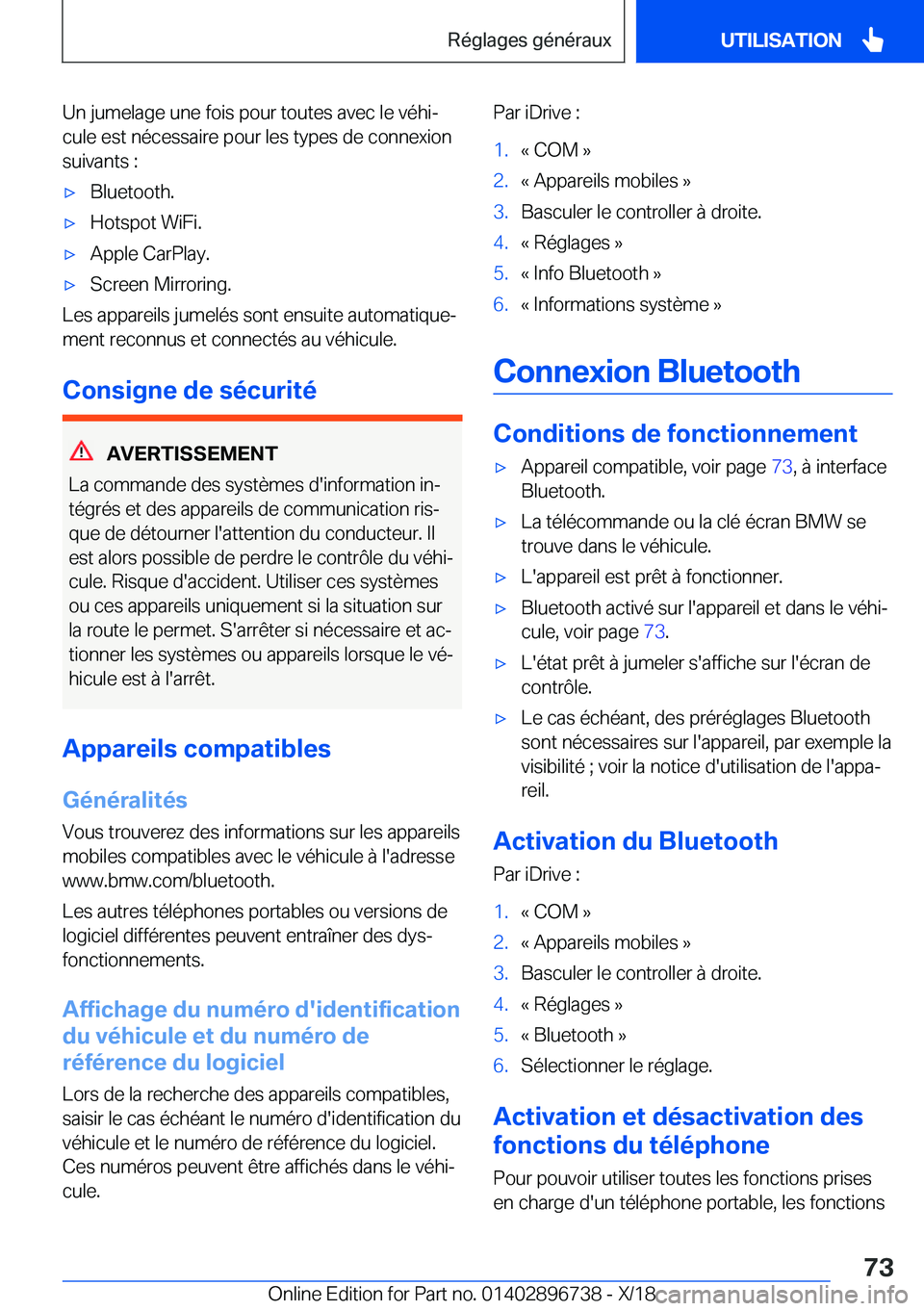 BMW X5 2019  Notices Demploi (in French) �U�n��j�u�m�e�l�a�g�e��u�n�e��f�o�i�s��p�o�u�r��t�o�u�t�e�s��a�v�e�c��l�e��v�é�h�ij�c�u�l�e��e�s�t��n�é�c�e�s�s�a�i�r�e��p�o�u�r��l�e�s��t�y�p�e�s��d�e��c�o�n�n�e�x�i�o�n�s�u�i�v�a�n