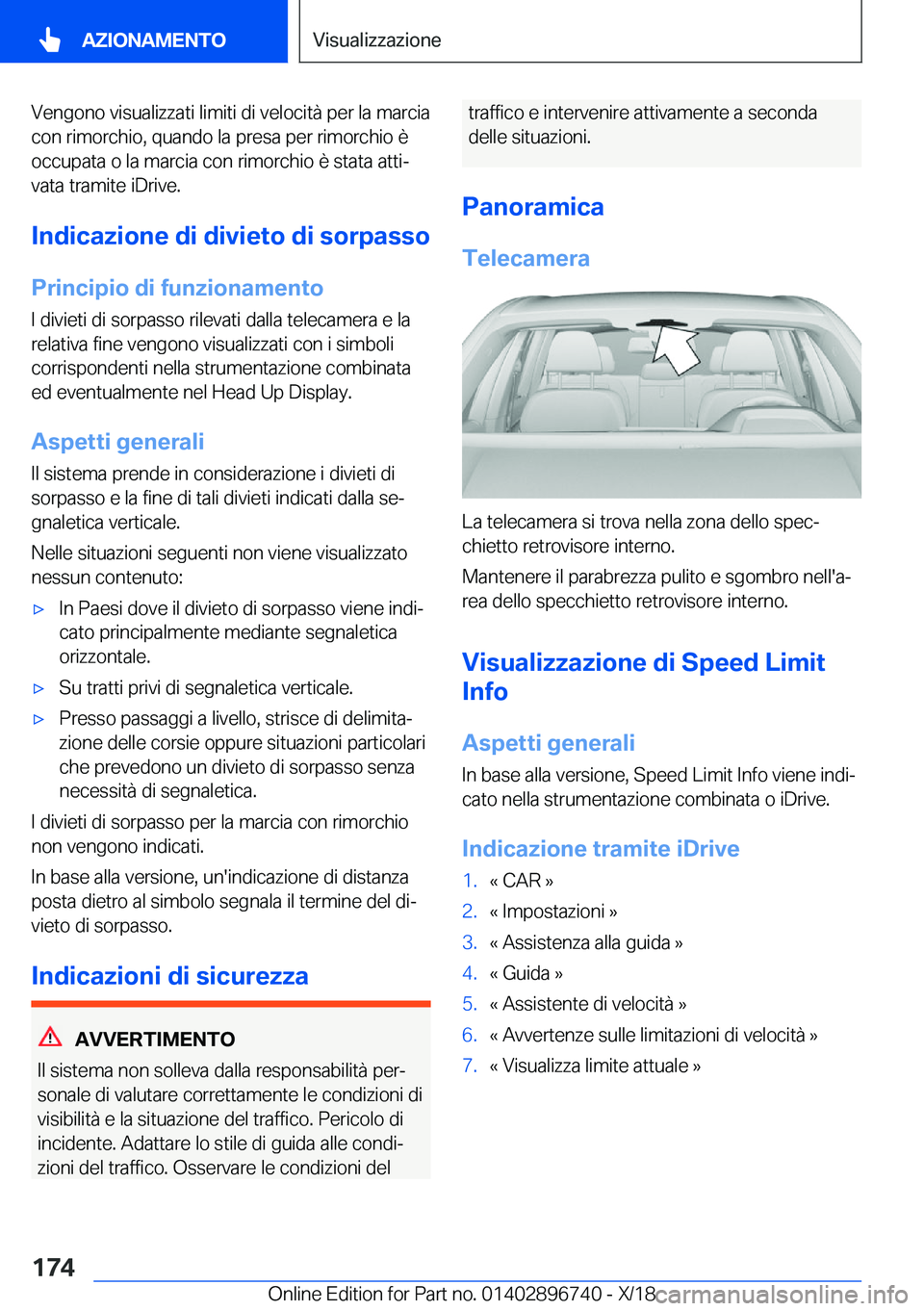 BMW X5 2019  Libretti Di Uso E manutenzione (in Italian) �V�e�n�g�o�n�o��v�i�s�u�a�l�i�z�z�a�t�i��l�i�m�i�t�i��d�i��v�e�l�o�c�i�t�