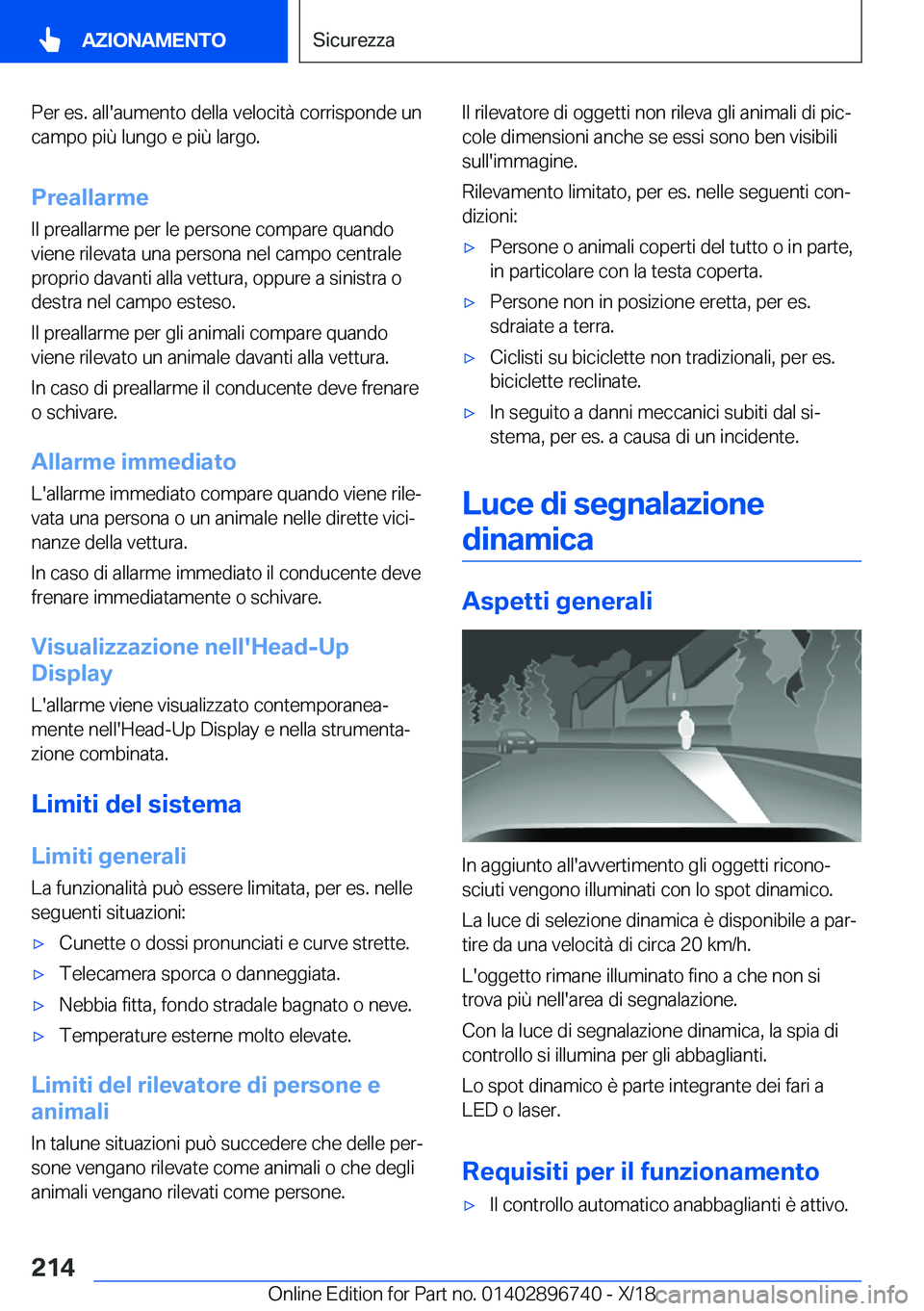 BMW X5 2019  Libretti Di Uso E manutenzione (in Italian) �P�e�r��e�s�.��a�l�l�'�a�u�m�e�n�t�o��d�e�l�l�a��v�e�l�o�c�i�t�