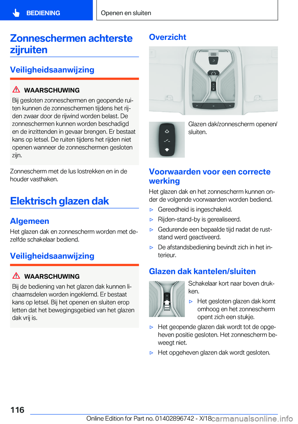 BMW X5 2019  Instructieboekjes (in Dutch) �Z�o�n�n�e�s�c�h�e�r�m�e�n��a�c�h�t�e�r�s�t�e�z�i�j�r�u�i�t�e�n
�V�e�i�l�i�g�h�e�i�d�s�a�a�n�w�i�j�z�i�n�g
�W�A�A�R�S�C�H�U�W�I�N�G
�B�i�j��g�e�s�l�o�t�e�n��z�o�n�n�e�s�c�h�e�r�m�e�n��e�n��g�e�o�